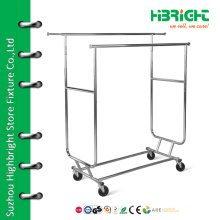 Double rolling collapsible rack with four wheels